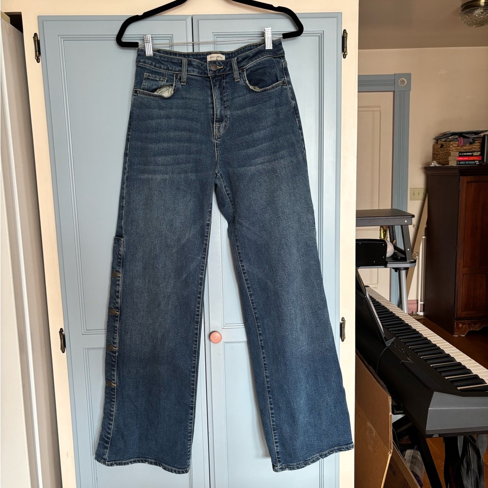 Nili Lotan Blue Wide-Leg Jeans